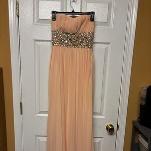 Sequin Hearts Peach Prom Dress